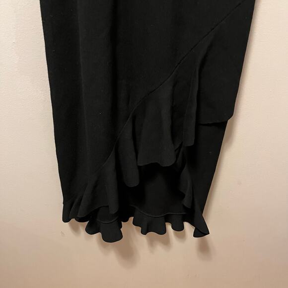 A.L.C Kellam‎ Crewneck Sleeveless Dress with Ruffled Trim Black Size Small - Picture 3 of 8